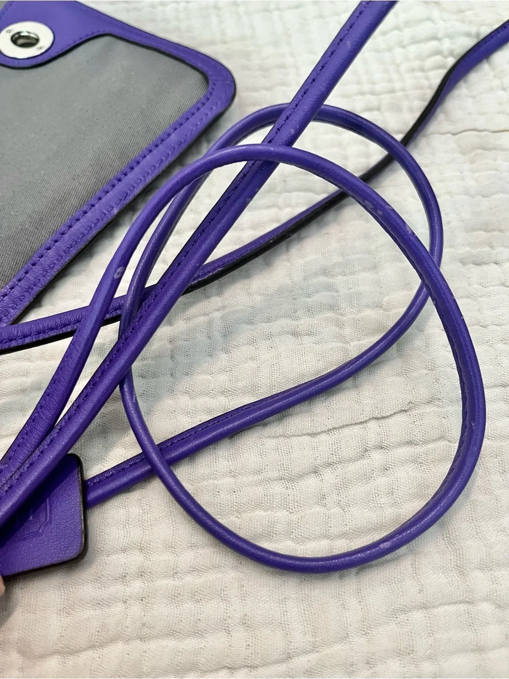 Coach Legacy Leather Penny Shoulder Crossbody Bag 19914 Ultraviolet Purple - Picture 6 of 11